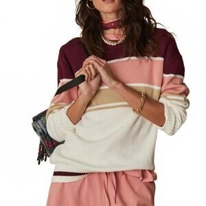The Upside Boo Knit Striped Sweater Organic Cotton Oversized Women's Small NWT